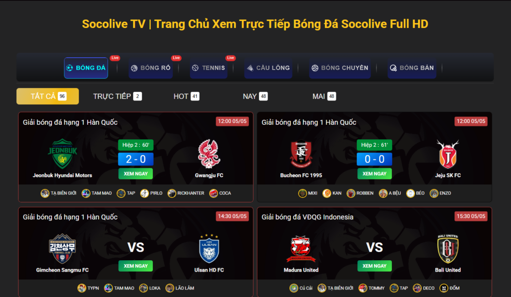 Hướng dẫn cách xem bóng đá tại Socolive